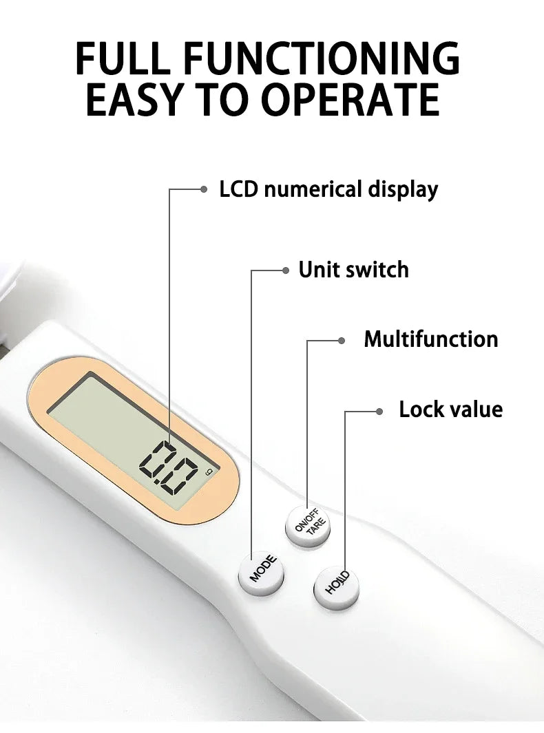 Electric Weight Measuring Spoon with LCD Digital Kitchen Scale - eliteva - Pink