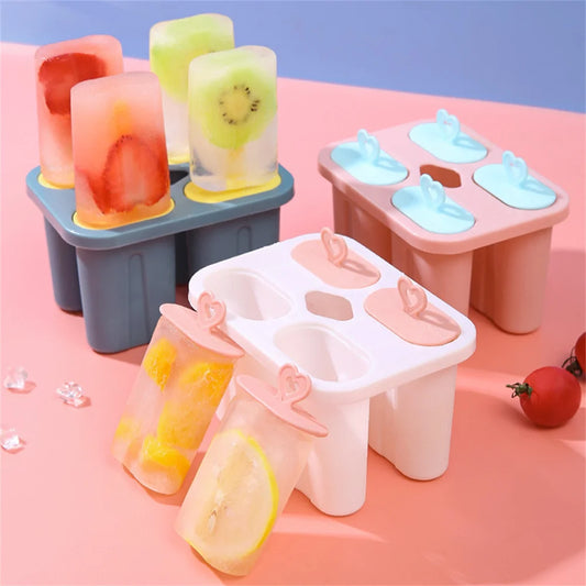 Reusable Plastic Ice Popsicle Maker - eliteva - x4 / Pink / China